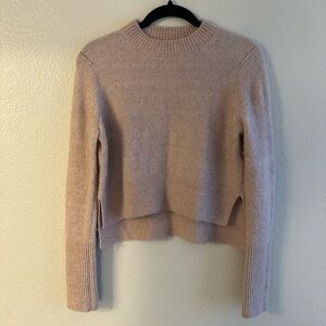 All Saints Light Pink Alpaca Wool Crew Neck Sweater